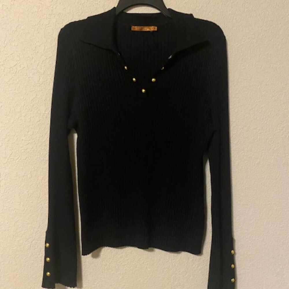 Ribbed Fit Black Sweater